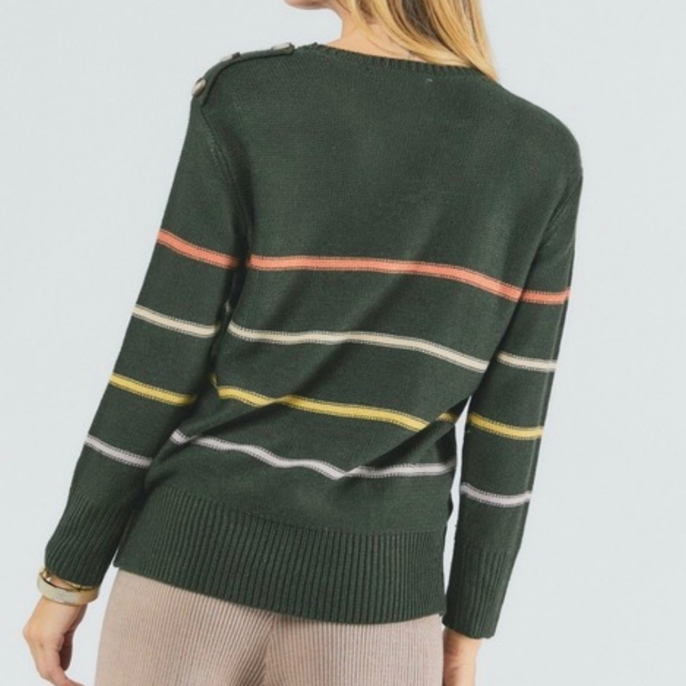 STRIPE CREW NECK SWEATER - Picture 6 of 14